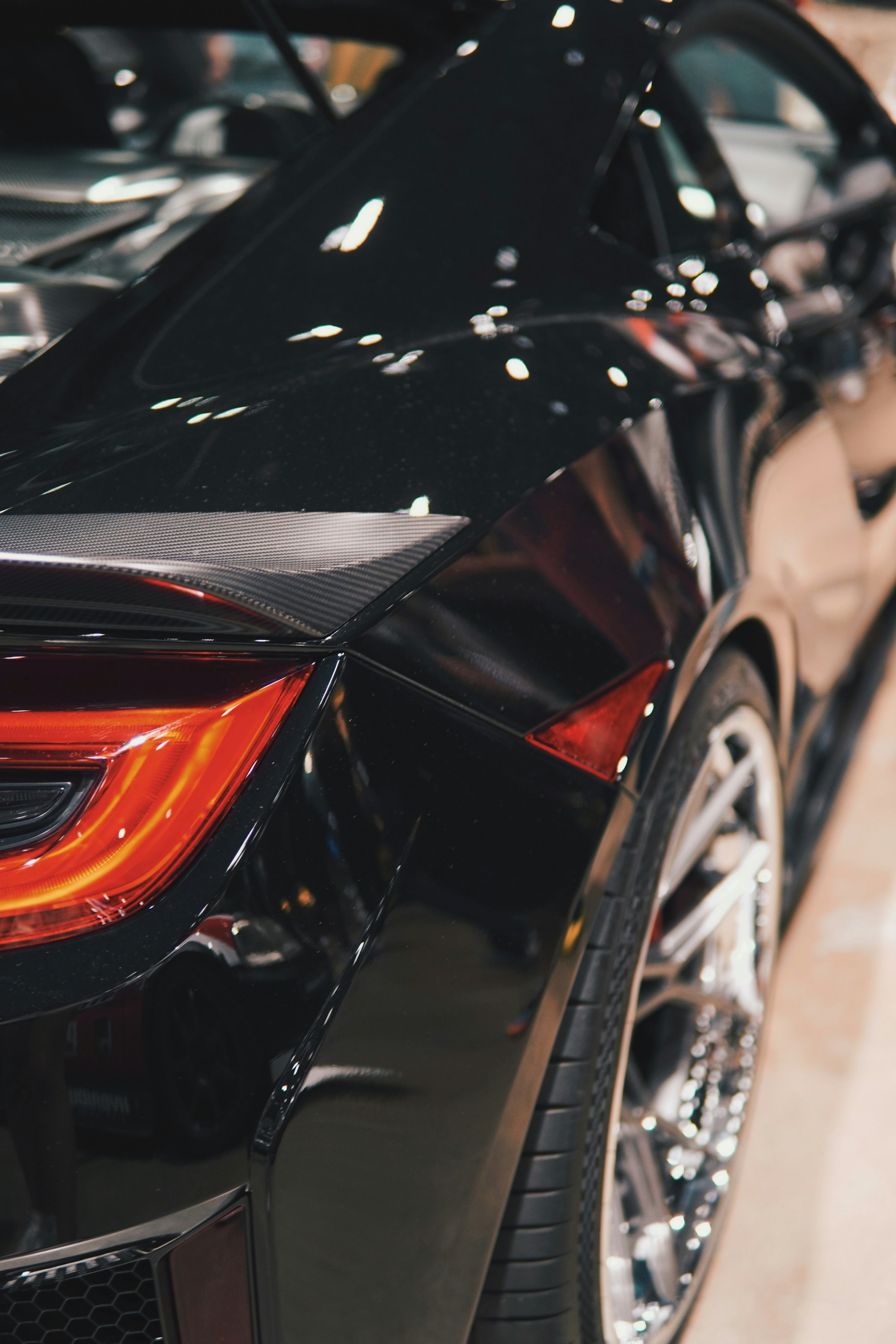 Honda NSX, détail arrière de nuit